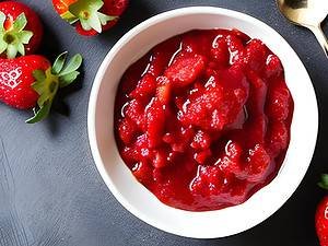 Design ohne Titel Erfrischendes Erdbeer-Mascarpone-Dessert mit selbstgemachter Erdbeersoße, ein einfaches leckeres Dessert für 6 Portionen