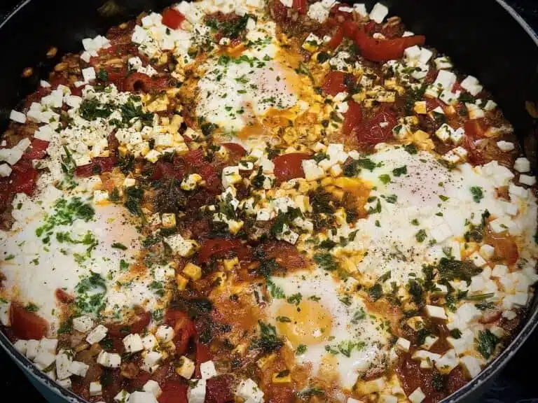 Shakshuka mit Dinkel als vollwertiges Mittagessen 12 Shakshuka