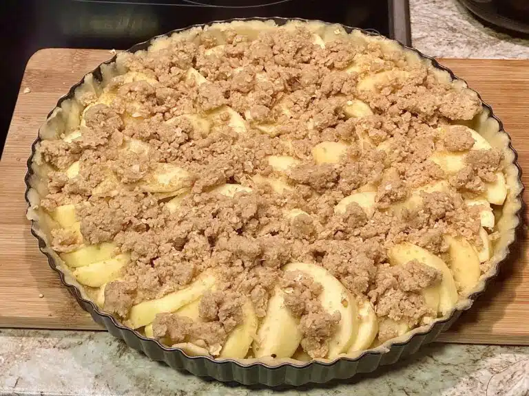IMG 7195 Knusprige Apfeltarte mit Haferflocken-Zimt-Streuseln, als Alternative zum klassischen Apfelkuchen